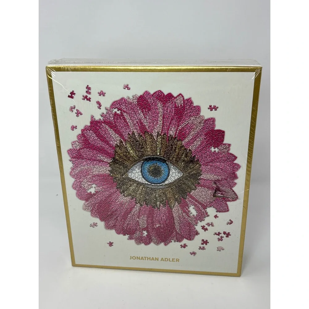 Jonathan Adler 750 Piece Shaped Puzzle Pink Flower Eye Galison New Sealed Flaw